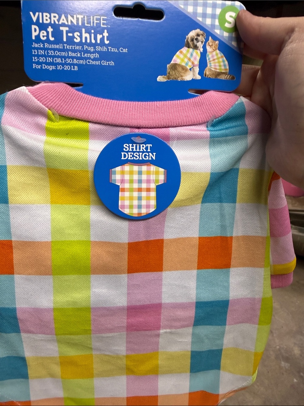 Vibrant Multicolor Plaid Short-Sleeve Tee - Pink Trim